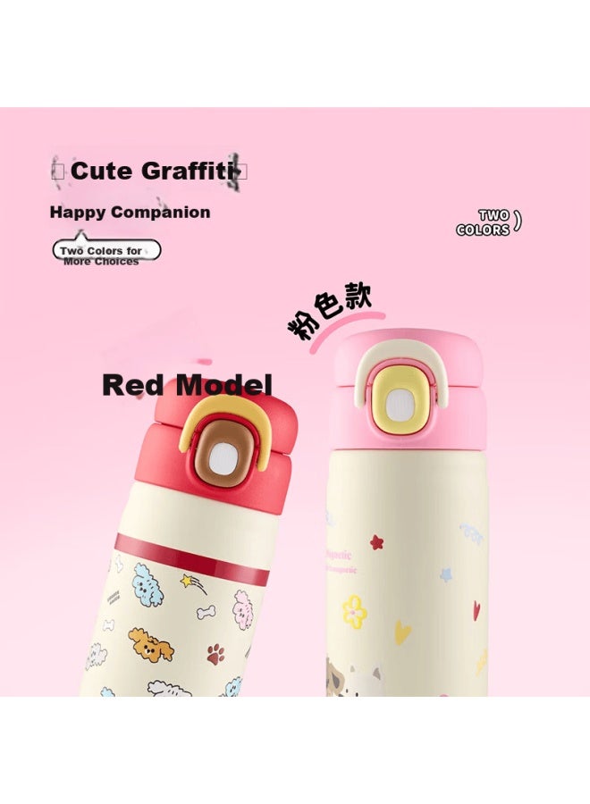 Miniso زجاجة معزولة بغطاء قابل للطي من سلسلة مينيسو بلاي 316 من الفولاذ المقاوم للصدأ 520 مل وردي - Image 2