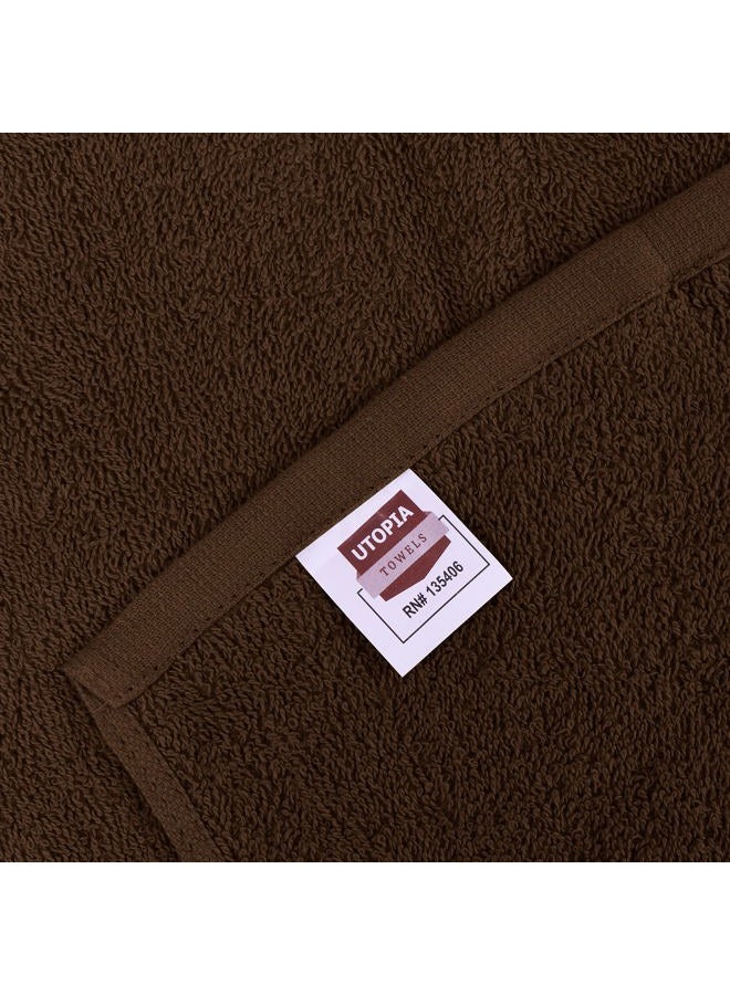 Utopia Towels 12 Pack Cotton Washcloths Set, 100% Ring Spun Cotton, Premium Flannel Face Cloths, Highly Absorbent and Soft Feel Fingertip Towels, Brown - Image 2