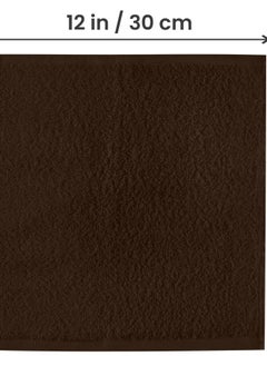 Utopia Towels 12 Pack Cotton Washcloths Set, 100% Ring Spun Cotton, Premium Flannel Face Cloths, Highly Absorbent and Soft Feel Fingertip Towels, Brown  - Image 3