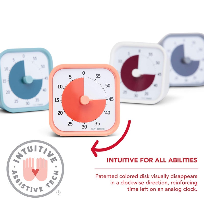 TIME TIMER Home MOD - 60 Minute Kids Visual Timer Home Edition - For Homeschool Supplies Study Tool, Timer for Kids Desk, Office Desk and Meetings with Silent Operation (Dreamsicle Orange) - Image 4