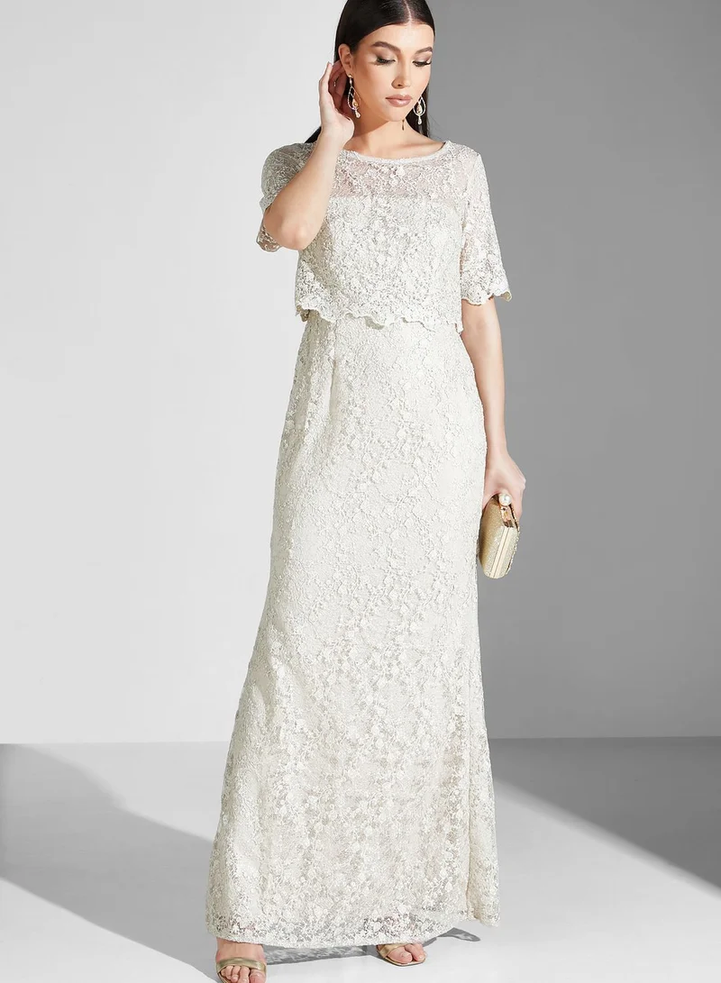 Adrianna Papell Sequin Detail Tiered Dress