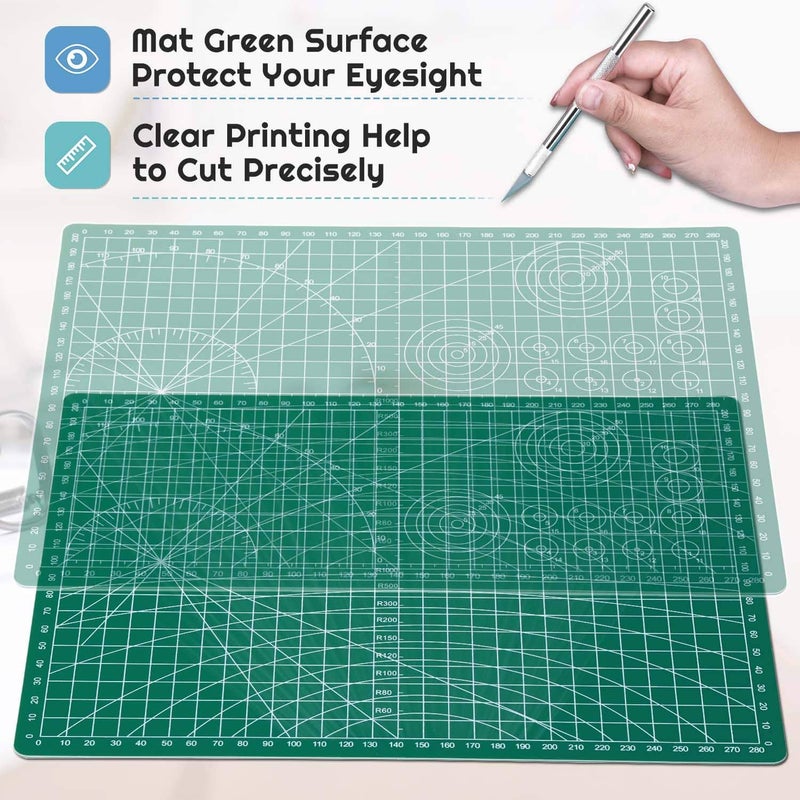 anezus Self Healing Sewing Mat Rotating Cutting Mat Double Sided 5 Layers for Sewing Craft Hobby Fabric Precision Scrapbooking Project 22.9 x 30.5 cm (A4) - Image 3