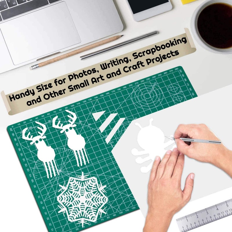 anezus Self Healing Sewing Mat Rotating Cutting Mat Double Sided 5 Layers for Sewing Craft Hobby Fabric Precision Scrapbooking Project 22.9 x 30.5 cm (A4) - Image 5