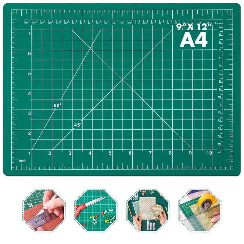 anezus Self Healing Sewing Mat Rotating Cutting Mat Double Sided 5 Layers for Sewing Craft Hobby Fabric Precision Scrapbooking Project 22.9 x 30.5 cm (A4) - Image 1