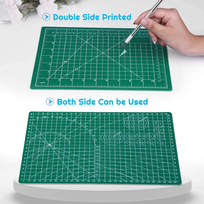 anezus Self Healing Sewing Mat Rotating Cutting Mat Double Sided 5 Layers for Sewing Craft Hobby Fabric Precision Scrapbooking Project 22.9 x 30.5 cm (A4) - Image 4