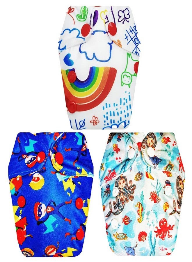 Dumbledo Premium Newborn Cloth Diaper with Integrated Insert (Pack of 3) | Soft & Gentle | Leakproof | Quick Dry | Perfect for Indian Summers | 0 - 4 Months | Unisex Baby - Image 1