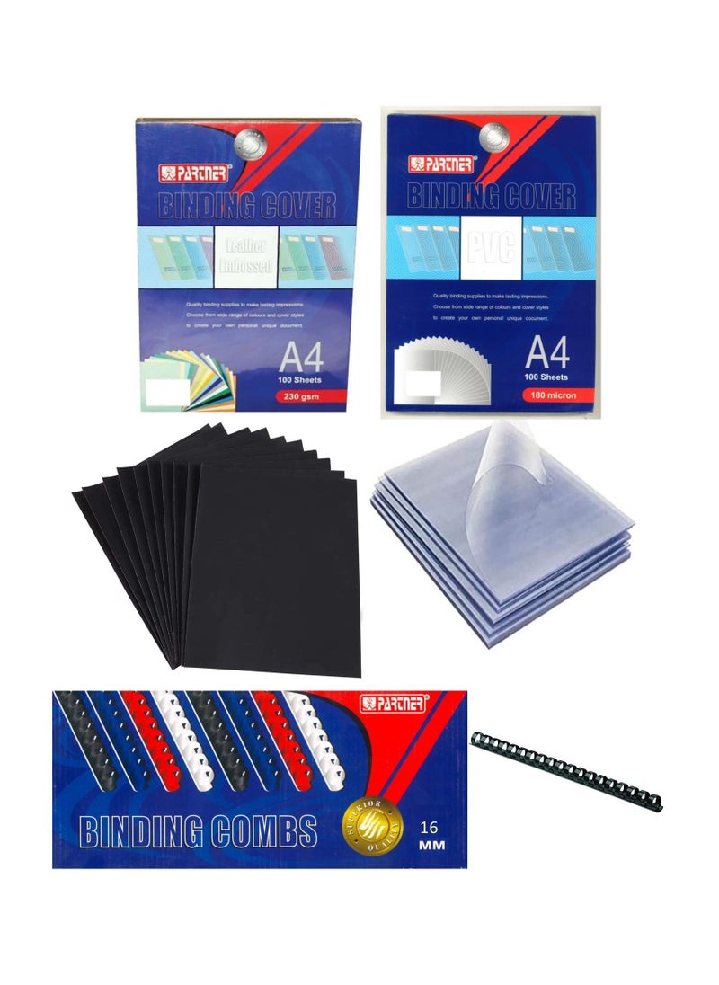 PARTNER Binding Accessories With 16mm Comb Black  - Image 1