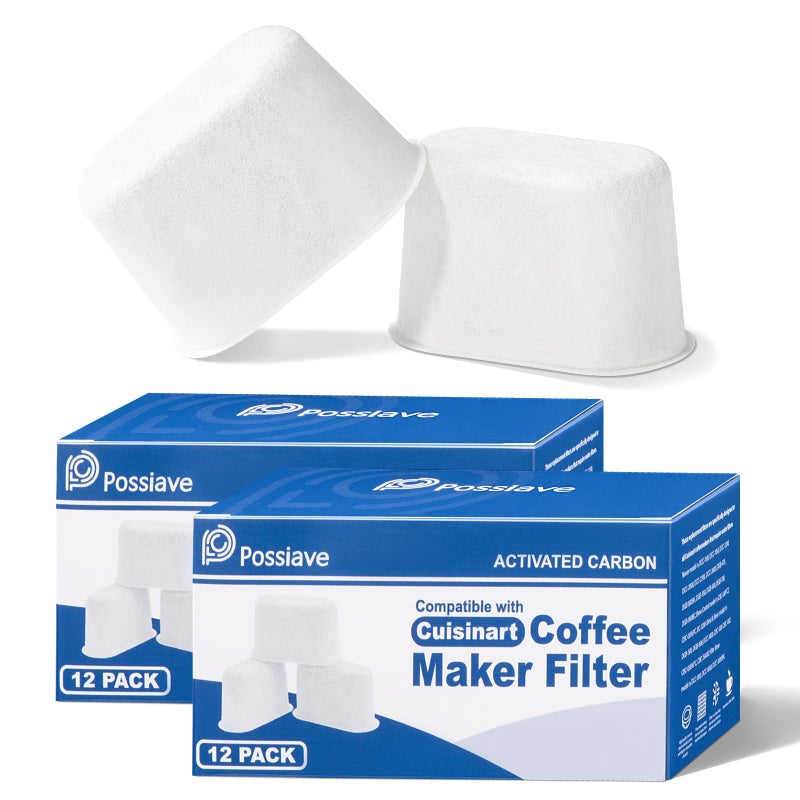 Possiave Replacement Charcoal Water Filters Removes Chlorine odors and others impurities from Water Better Tasting Coffeefor Cuisinart Coffee Machines Set of 24 pack