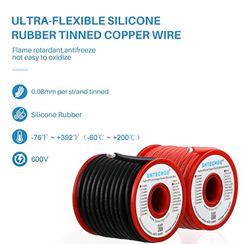 BNTECHGO 12 Gauge Silicone Wire Spool red and Black Each 25ft Flexible 12 AWG Stranded Tinned Copper Wire - Image 3