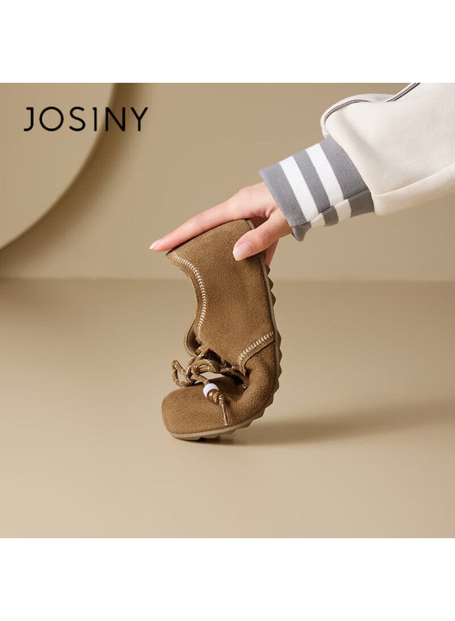 Josiny Zhuoshini Women's Genuine Leather Birkenstock Shoes  Spring New Thick Sole Slip-on Soft Sole Shoes Gray Green Size 36 - Image 4