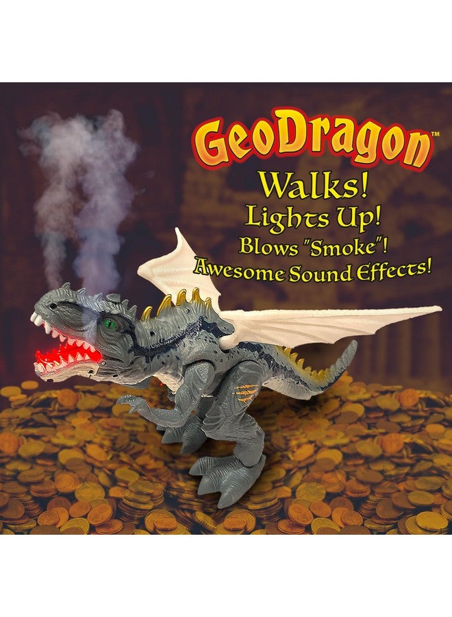 Geospace New Dragon Walking Dinosaur Toy - Smoke Breathing Walking Dinosaur Dragon Toy With Walking Motions, Lights & Roaring Sound Effects (T-Rex) - Image 3