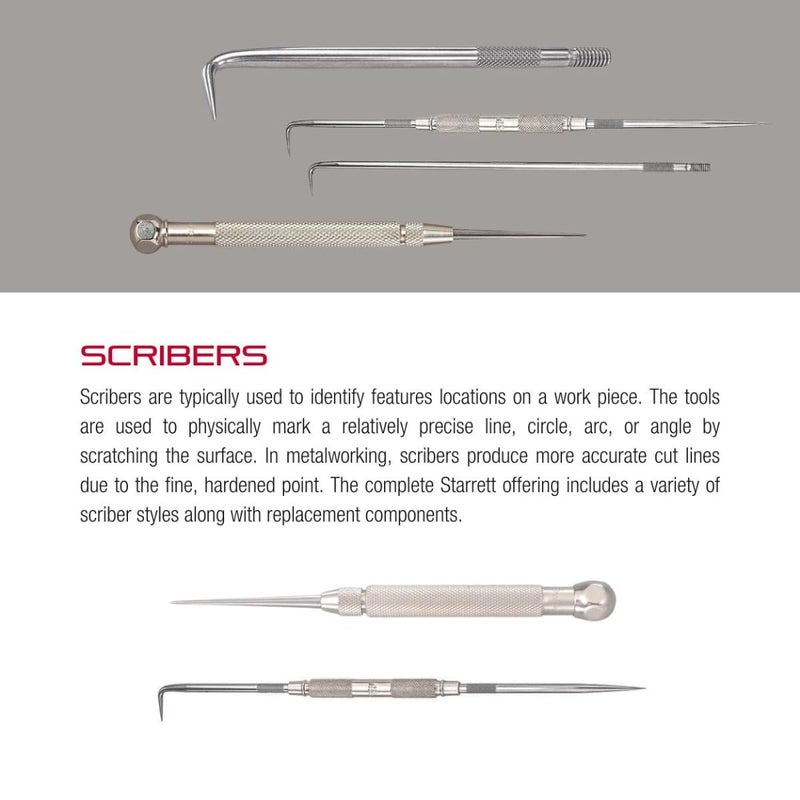 Starrett Steel Replacement Point for 70A Scribers with Knurled and Nickel Plated Handle 238 Point Length PT02355A - Image 4