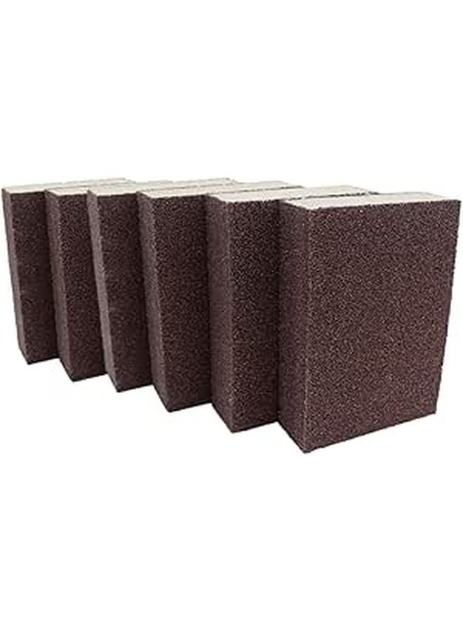 6Pcs Brown Red Nano Abrasive Sponge Blocks For Pot Rust Removal Kitchen Cleaning - Image 1