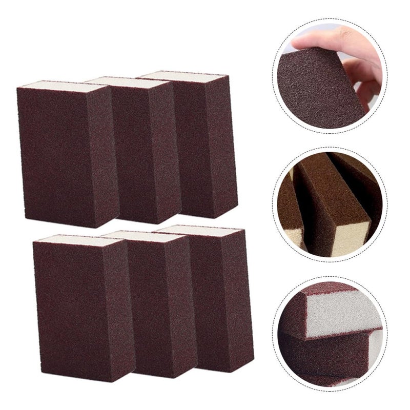 6Pcs Brown Red Nano Abrasive Sponge Blocks For Pot Rust Removal Kitchen Cleaning - Image 4