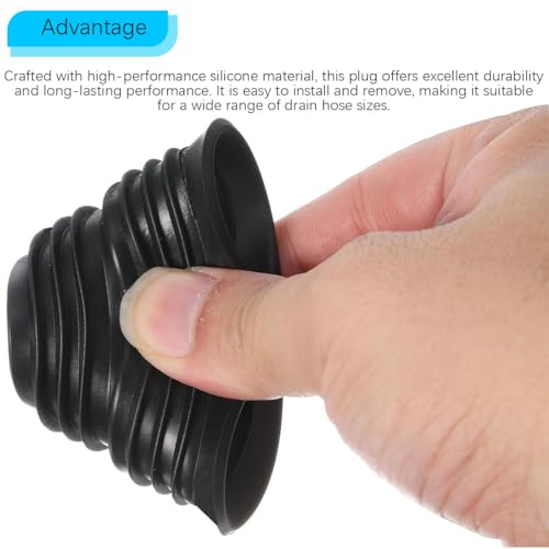 XFSAFDM 5 Pack Washing Machine Drain Connector, Drainage Cover for Bathroom and Kitchen, White and Black Drain Pipe Rat Stopper, Silicone Water Stopper for Sink Drainer and Washing Machine Pipe Outlet - Image 3