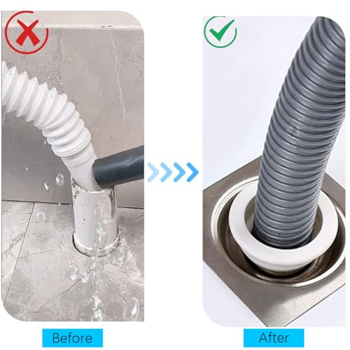 XFSAFDM 5 Pack Washing Machine Drain Connector, Drainage Cover for Bathroom and Kitchen, White and Black Drain Pipe Rat Stopper, Silicone Water Stopper for Sink Drainer and Washing Machine Pipe Outlet - Image 5