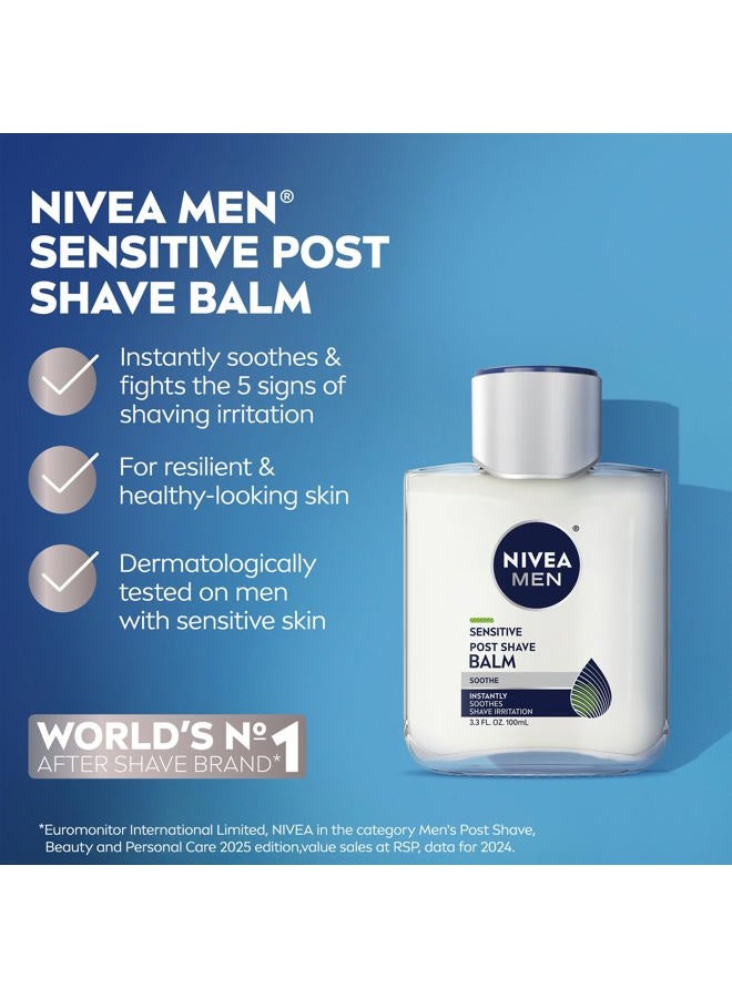 NIVEA MEN مجموعة العناية بالبشرة للحلاقة الحساسة للرجال من نيفيا، جل حلاقة حساس وبلسم بعد الحلاقة حساس، عبوتان - Image 5