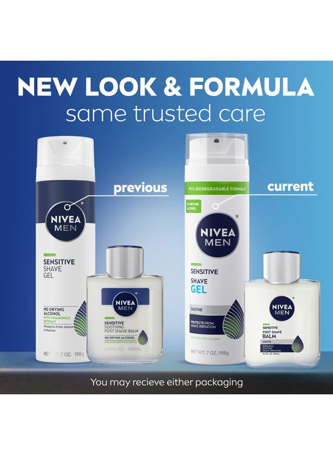 NIVEA MEN مجموعة العناية بالبشرة للحلاقة الحساسة للرجال من نيفيا، جل حلاقة حساس وبلسم بعد الحلاقة حساس، عبوتان - Image 2