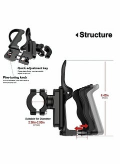 Y&D Small Bike Water Bottle Holder for 6-7.5 CM Diameter Bottle, Bicycle Cage Road Mountain Bikes, Adjustable Grip Buttons, Lightweight Strong Cup Outdoor Cycling, Black  - Image 4