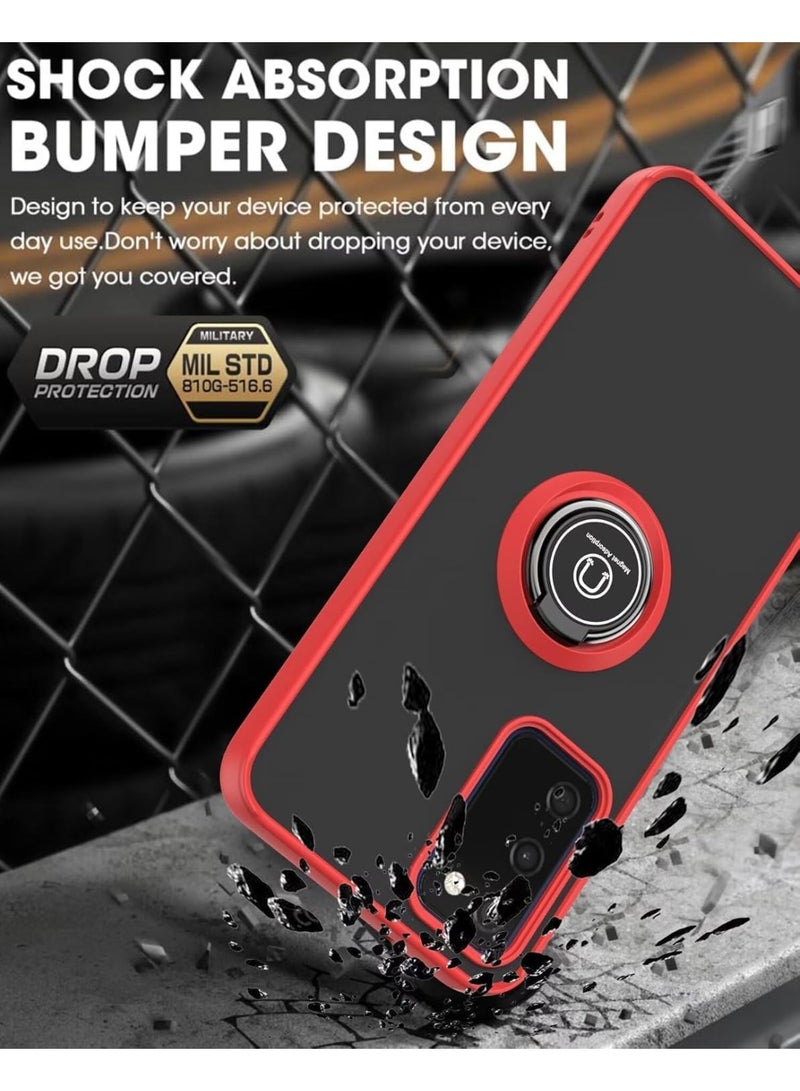 Muzz Case for Realme C71 4G / Case Cover For Realme C73 5G, Metal Ring Holder Grip Kickstand Car Magnetic Mount Shockproof Matte Hard Back Bumper Case for Realme C71 4G/C73 5G (Black) - Image 5