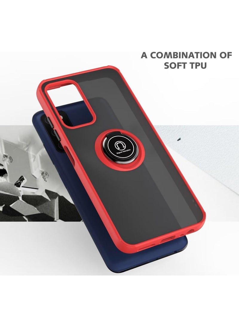 Muzz Case for Realme C71 4G / Case Cover For Realme C73 5G, Metal Ring Holder Grip Kickstand Car Magnetic Mount Shockproof Matte Hard Back Bumper Case for Realme C71 4G/C73 5G (Black) - Image 2