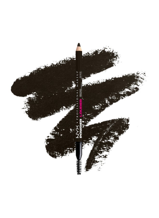 NYX PROFESSIONAL MAKEUP Powder Louder, Brow Pencil, 12Hr Wear, Buildable Micro-Fibers, Black  - Image 3