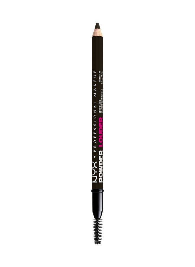 NYX PROFESSIONAL MAKEUP Powder Louder, Brow Pencil, 12Hr Wear, Buildable Micro-Fibers, Black  - Image 1