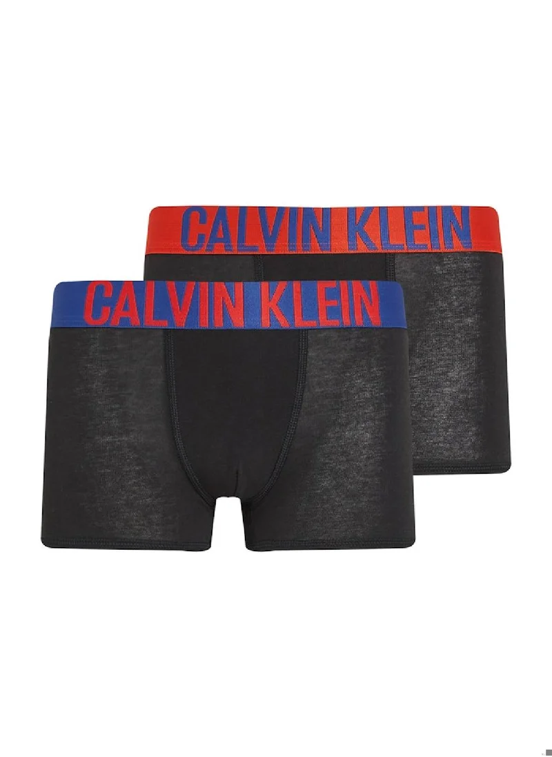 Calvin Klein Jeans Boys' 2 Pack Trunks  - Cotton, Black