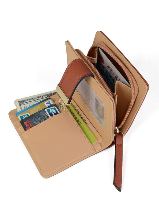 INOVERA (LABEL) Women's Vegan Leather Leaf Bi-fold Card Coin Holder Small Wallet  - Image 3