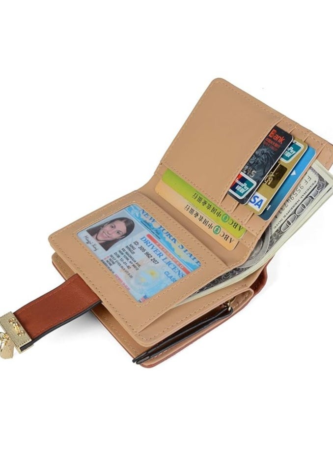 INOVERA (LABEL) Women's Vegan Leather Leaf Bi-fold Card Coin Holder Small Wallet  - Image 4