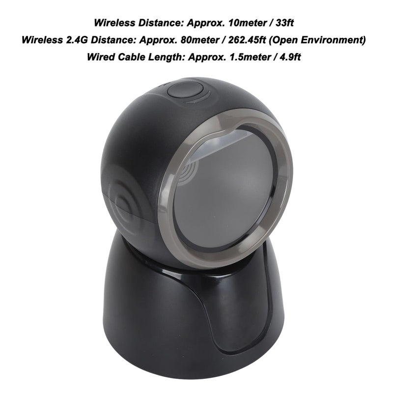 Wired Wireless QR Barcode Scanner Automatic Directional Reader 2000mAh Battery Retail Store - Image 4