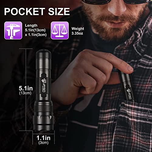 ULTRAFIRE Black Light UV Flashlight, Super Power UV 395-405 nm LED WF-502B Blacklight Flashlights for Leak Detector, Pet Urine Stain, Bed Bug Not Included Batteries - Image 3