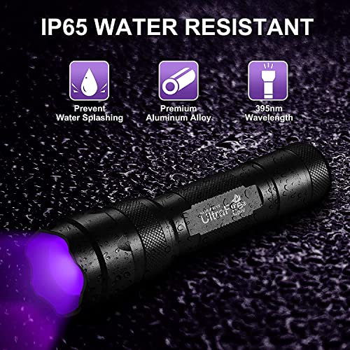 ULTRAFIRE Black Light UV Flashlight, Super Power UV 395-405 nm LED WF-502B Blacklight Flashlights for Leak Detector, Pet Urine Stain, Bed Bug Not Included Batteries - Image 4