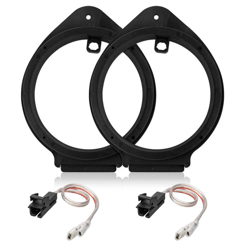 RED WOLF 6.5" Speaker Adapter Spacer Ring w/Speaker Wiring Harness Plug Replacement for GMC Sierra/Chevy Silverado/Buick 1995-2012, Cadillac 1988-1999 Aftermarket Door Speaker Adapter Bracket Kit - Image 1