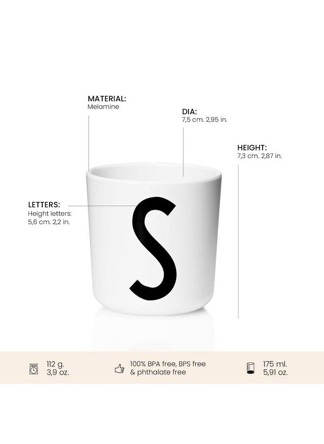Design letters Design Letters Melamine Sippy cups for Baby 7 Oz A-Z | Kids Cups Designed in Denmark Reusable Cup for Baby 6+ Month|Learning Cup BPA/BPS Free | Children Drinking Cup Dishwasher Safe, Toddler Cup White  - Image 1