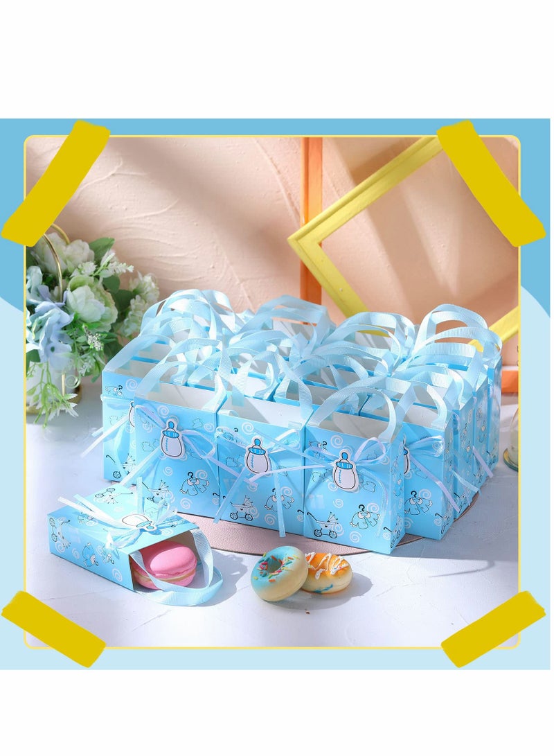 24 Pcs Blue Party Gift Bags for Boys - Perfect for Baby Showers, Birthdays & Treats - Ideal Goodie Bags with Handles for Kids' Celebrations - Image 3