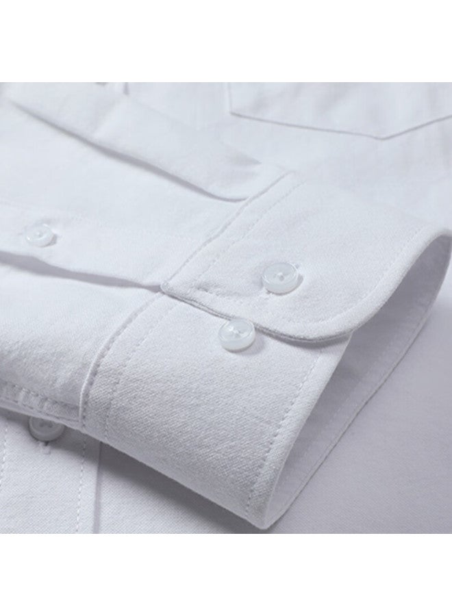 Tucano Tucano Men's Spring And Autumn Business Casual Pure Cotton Oxford Cloth All-match Turn-down Collar Loose Top Men's Wear White Xl - Image 3