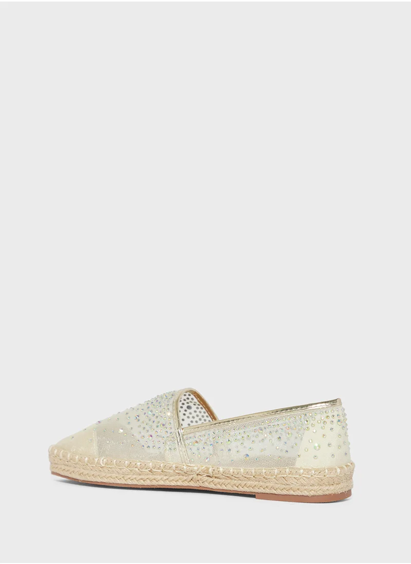 ايلا Mesh Diamante Espadrille