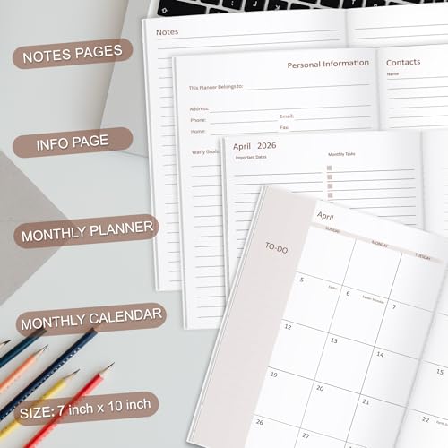 Getvow 2026-2027 Monthly Planner - 15 Months Calendar from April 2026 - June 2027, Monthly Planner 2026-2027 Easy to Organize Your Daily Life, 7" x 10", Pink - Image 4