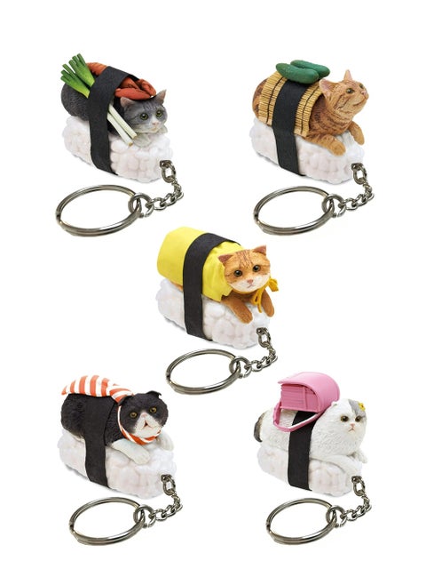 Cat Keychain - Blind Box Includes 1 of 5 Collectable Figurines - Features a Detachable Keyring