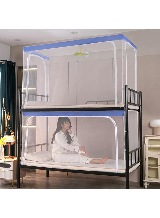 Bluejw Student Dormitory Mosquito Net Factory Upper And Lower Shop Anti-mosquito Dustproof Anti-fall Bracket Three-door Shading Curtain Bedroom 1 Meter 2 Beds - Image 5