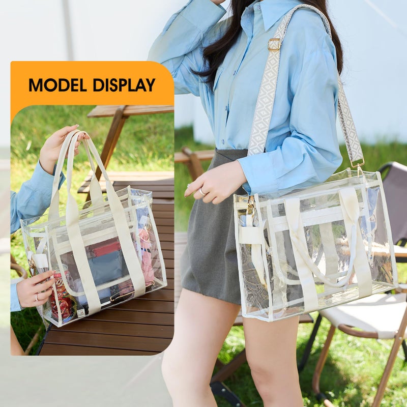 getgto Clear Bags for Women Tote Bag, Crossbody Bag, Stadium Approved Clear Purse for Sports Events, Concert, Work & Beach - Image 2