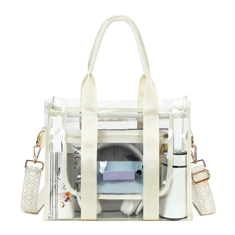 getgto Clear Bags for Women Tote Bag, Crossbody Bag, Stadium Approved Clear Purse for Sports Events, Concert, Work & Beach - Image 1