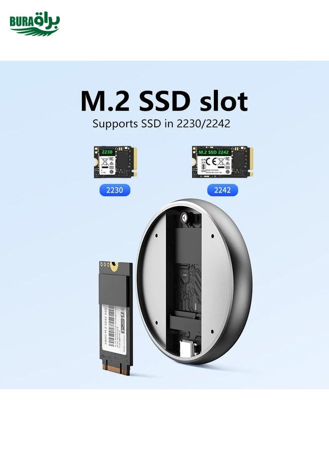 BURAQ علبة محرك أقراص الحالة الصلبة NVMe M.2 2230 / 2242 مغناطيسية Blueendless M3N بسرعة 10Gbps نوع-C USB3.1 لهواتف المحمول  - Image 4