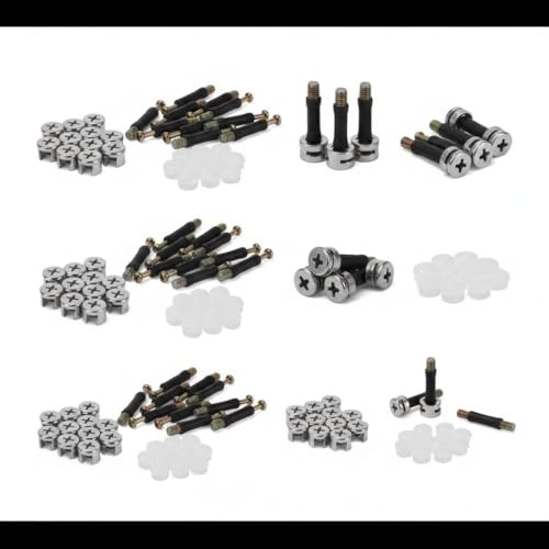 FURNEASER Minifix Cam Lock Fastener Set of 10 for Furniture Fittings, 40mm Connector Bolt with Cam Nut & Caps, Wardrobe Cabinet Bed Shelf Drawer Assembly Hardware for Wooden Furniture - Image 3