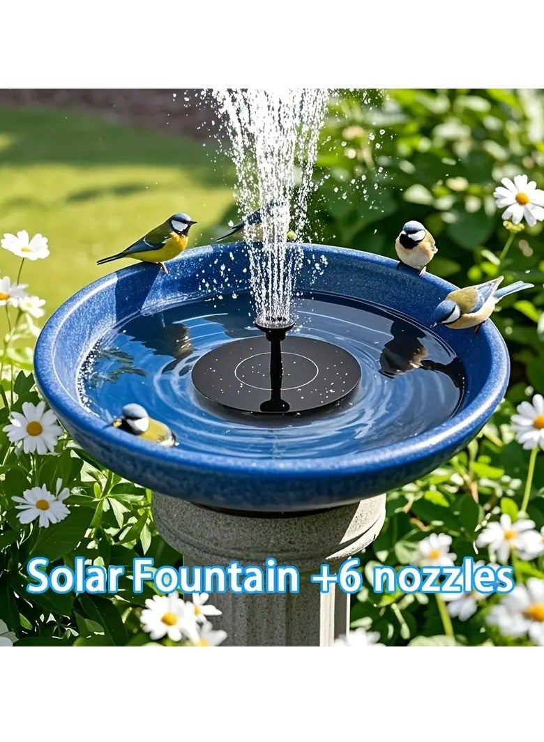 M MIAOYAN Solar Fountain Water Pump for Bird Bath, Mini Solar Powered Fountain Pump Free Standing Solar Panel Kit Water Fountain for Garden, Pond, Pool, and Outdoor - Image 1