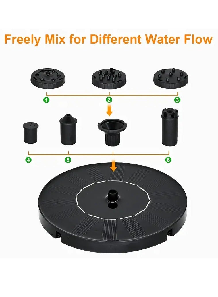 M MIAOYAN Solar Fountain Water Pump for Bird Bath, Mini Solar Powered Fountain Pump Free Standing Solar Panel Kit Water Fountain for Garden, Pond, Pool, and Outdoor - Image 2