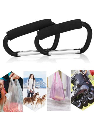 Stroller Hooks,2 Pack Handzy Grocery Bag Holder Handle Carrier Tool Strong Large Durable Multi Purpose Snap Large Carabiner Clip Set with Soft Cushion Grip(Black) - pzsku/ZBFF12FD8F7CC8D0C1746Z/45/1744304525/9f721d7f-7070-4120-acc4-732ab25b64ef