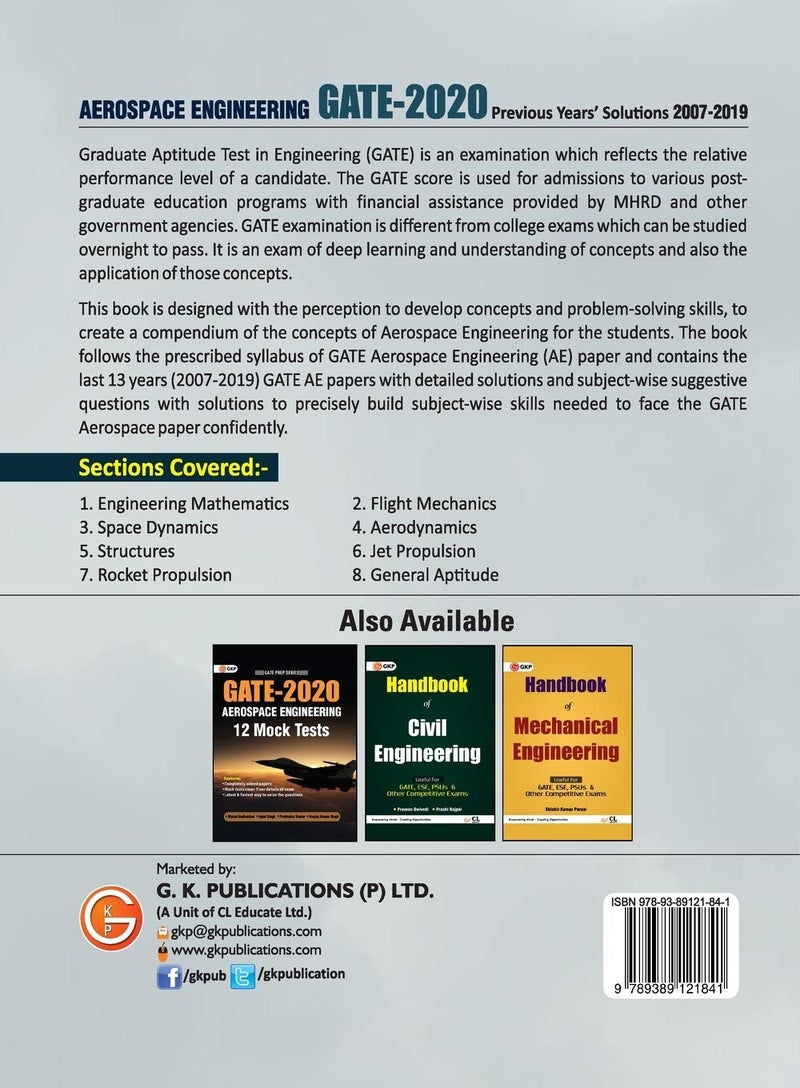 GATE 2020 - Aerospace Engineering - 13 Years' Section-wise Solved Paper 2007-19  - Image 2