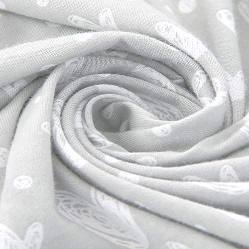 Biloban Bassinet Sheets Compatible with Babybond, Newton and QUTANIX Baby Bassinet Bedside Sleeper, 2 Pack 100% Cotton Bassinet & Bedside Sleeper Sheets, Gray and White Print for Baby - Image 4